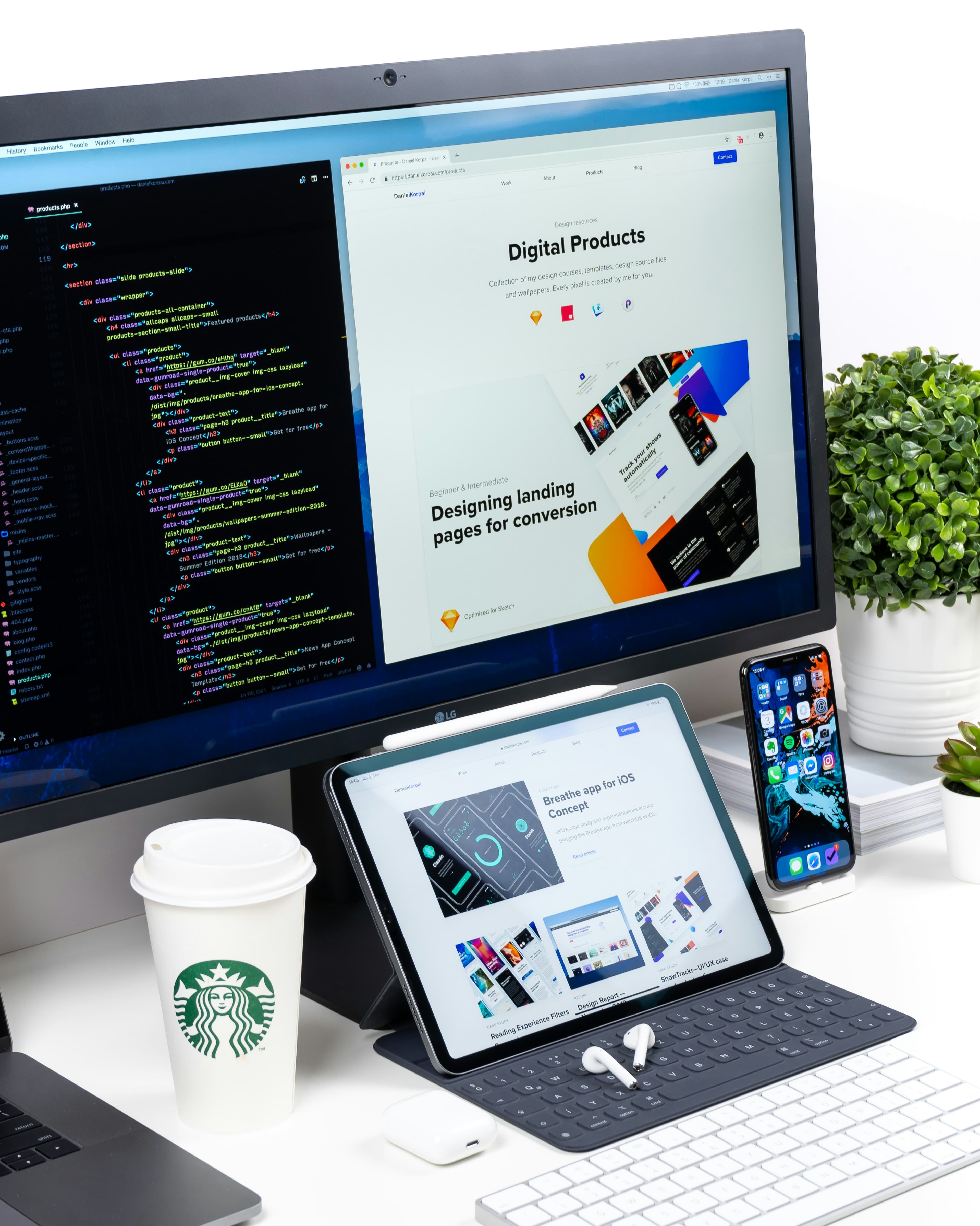 Developer working on a laptop